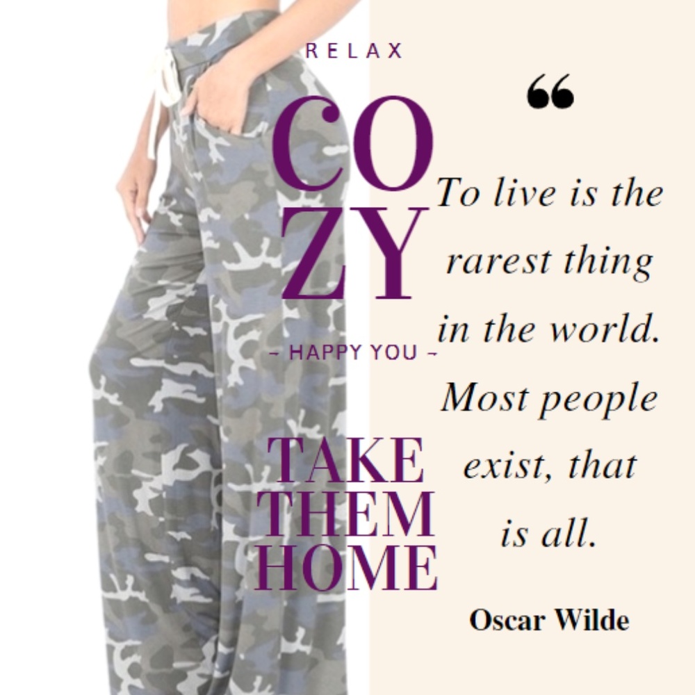 CAMO LOUNGING Pants ~ *NEW* COMFORT Pleasing Ease